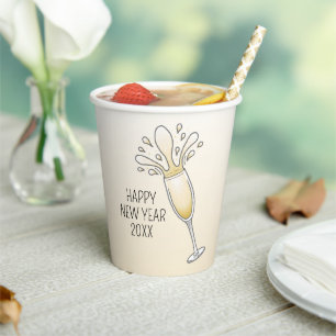 Elegant Sparkling Champagne Flute Paper Cups