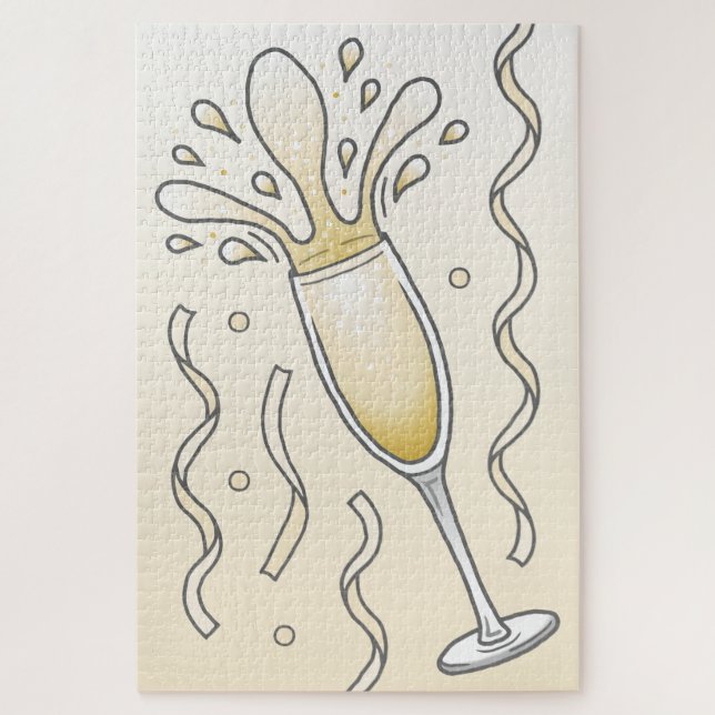 Elegant Sparkling Champagne Glass Jigsaw Puzzle (Vertical)