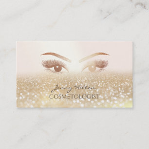 Elegant sparkling glittery lashes makeup business card