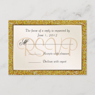 Elegant Sparkling Gold Sweet 16 Glitter RSVP Card