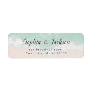 Elegant sparkling ocean beach Return Address Label