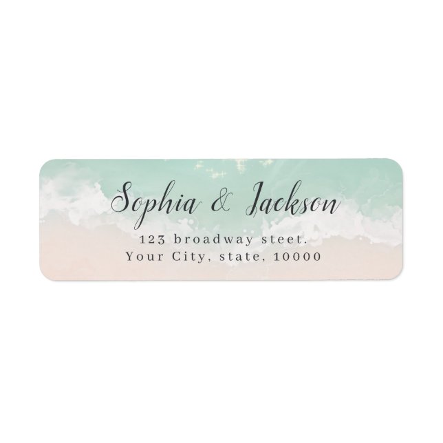 Elegant sparkling ocean beach Return Address Label (Front)