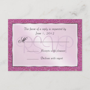 Elegant Sparkling Pink Sweet 16 Glitter RSVP