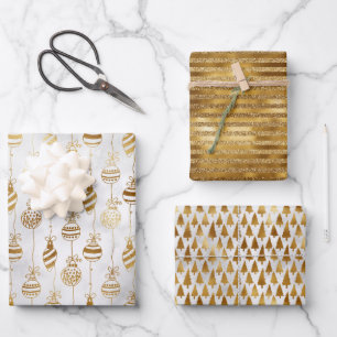 Elegant Sparkly Gold Christmas  Wrapping Paper She