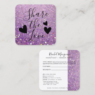 Elegant Sparkly Lilac Purple Glitter Referral Card