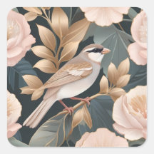 Elegant Sparrow Dusty Pink and Gold Floral