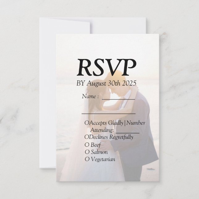 Elegant Special RSVP Wedding Invitation Card (Front)