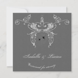 Elegant Spiders Goth Halloween Wedding Invitations