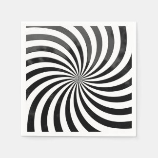 Elegant Spiral Black and White Paper Napkin