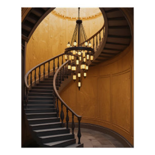 Elegant Spiral Staircase Poster
