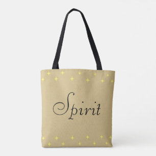 Elegant Spirit and Stars on Beige Tote Bag