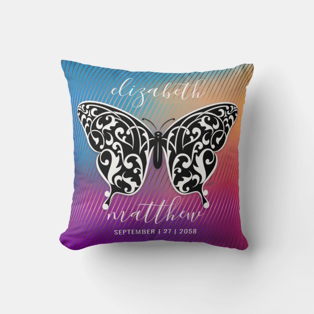 Elegant Splendour of Life Butterfly Pillow Design (Front)