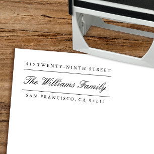Elegant Split Address Self-Inking Return Address Stamp