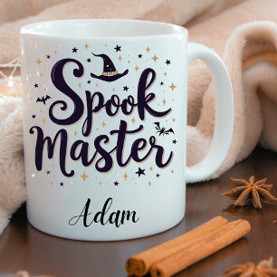 Elegant "Spook Master" Name Halloween Calligraphy Mug