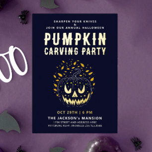 Elegant Spooky Halloween Night Pumpkin Carving