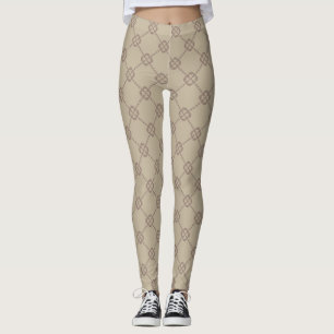 Elegant Spotted Crosshatch Stamp Leggings