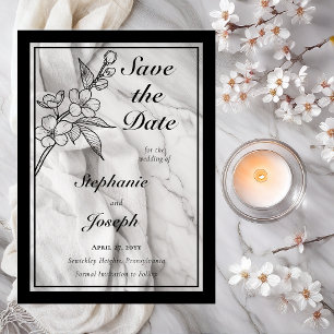 Elegant Spring Blossoms Wedding Save the Date Acrylic Invitations