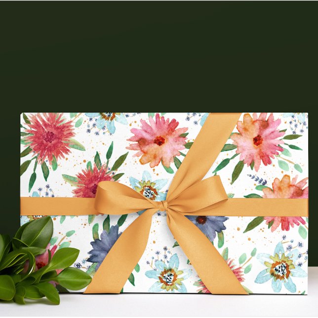 Elegant Spring Boho Chic Gold Floral Wildflower  Wrapping Paper (Creator Uploaded)