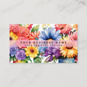 Elegant Spring Colourful Flowers Business Cards