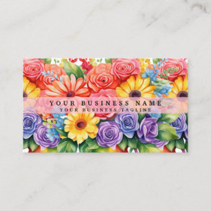 Elegant Spring Colourful Flowers Business Cards