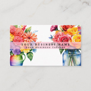Elegant Spring Colourful Flowers Business Cards
