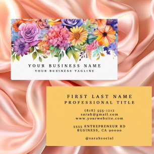 Elegant Spring Colourful Flowers Business Cards