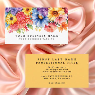 Elegant Spring Colourful Flowers Business Cards