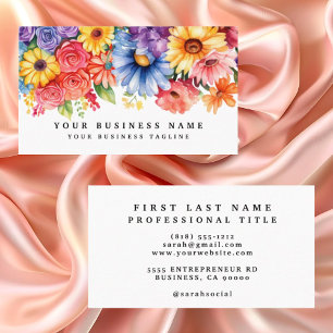Elegant Spring Colourful Flowers Business Cards