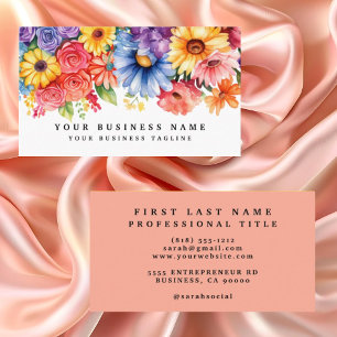 Elegant Spring Colourful Flowers Business Cards