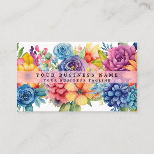 Elegant Spring Colourful Flowers Business Cards
