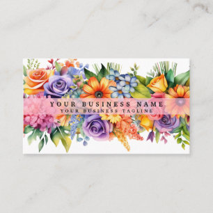 Elegant Spring Colourful Flowers Business Cards