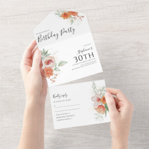 Elegant Spring Floral Birthday All In One Invitation