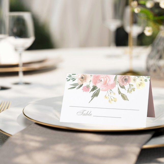 Elegant Spring Floral Blush Pink Peony Place Card (Creator Uploaded)