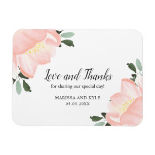 Elegant Spring Floral Blush Pink Wedding Favour Magnet