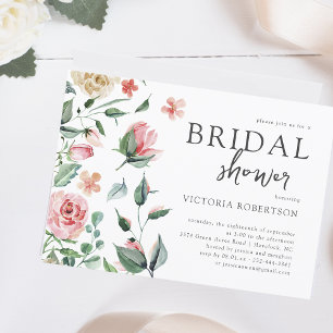 Elegant Spring Floral Botanical Bridal Shower Invitation
