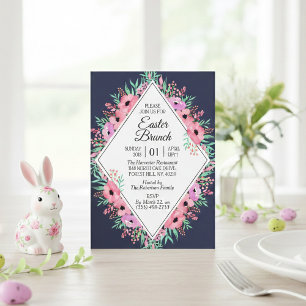 Elegant Spring Floral Easter Brunch   Any Colour Invitation