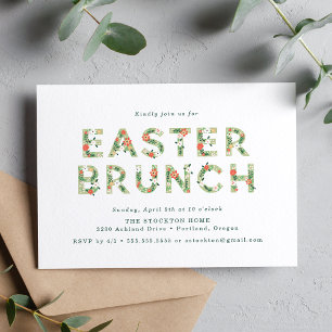 Elegant Spring Floral Easter Brunch Invitation