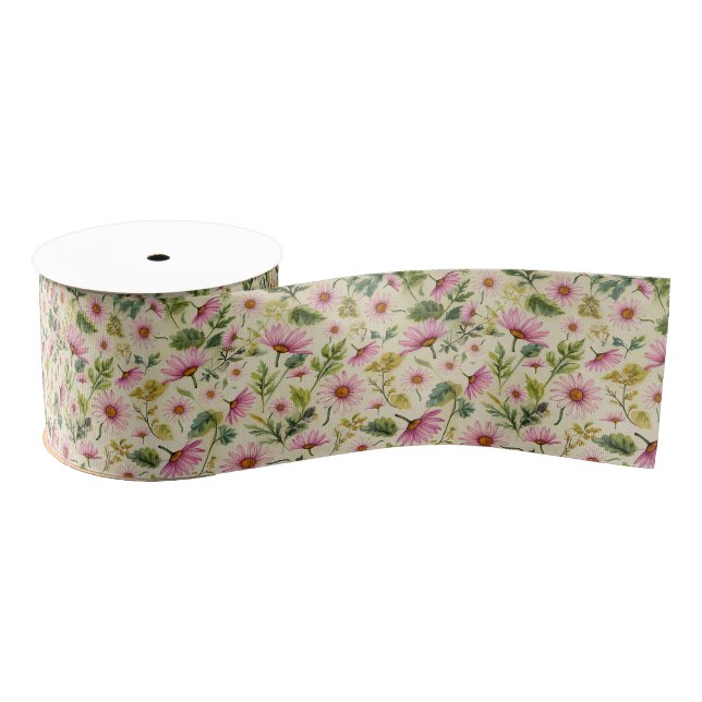 Elegant Spring Floral  Grosgrain Ribbon (Spool)