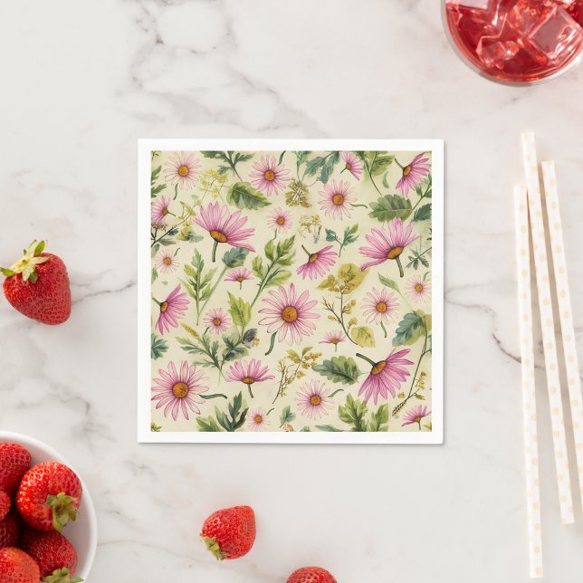 Elegant Spring Floral  Napkin (Insitu)