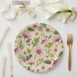 Elegant Spring Floral  Paper Plate