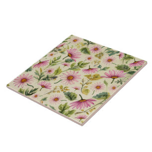 Elegant Spring Floral Pattern  Ceramic Tile