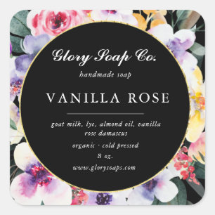 elegant spring floral soap bar sticker