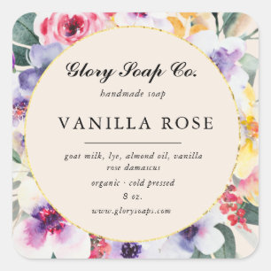 elegant spring floral soap bar sticker