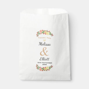 Elegant Spring Floral Watercolor Wreath Border Favour Bag