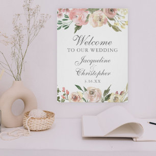 Elegant Spring Floral Welcome to our Wedding Poster