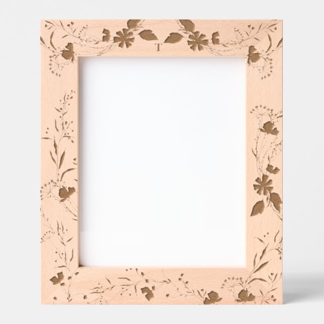 Elegant Spring Floral Wooden Picture Laser Etched Frames (Front)