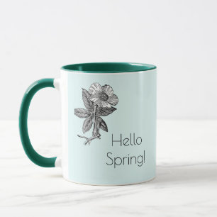 Elegant Spring Flower Botanical Illustration Mug
