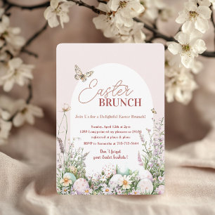 Elegant Spring Flower Easter Brunch Invitation
