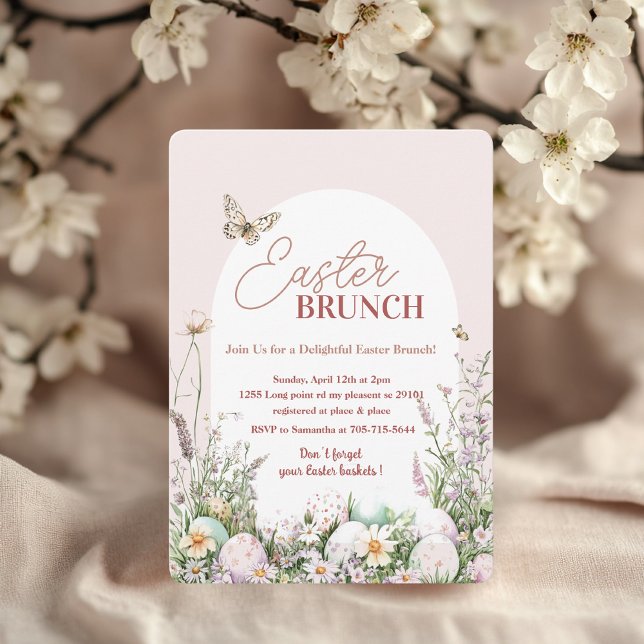 Elegant Spring Flower Easter Brunch  Invitation (Creator Uploaded)