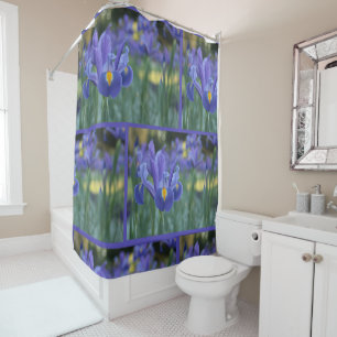 Elegant Spring Flower Purple Iris Shower Curtain